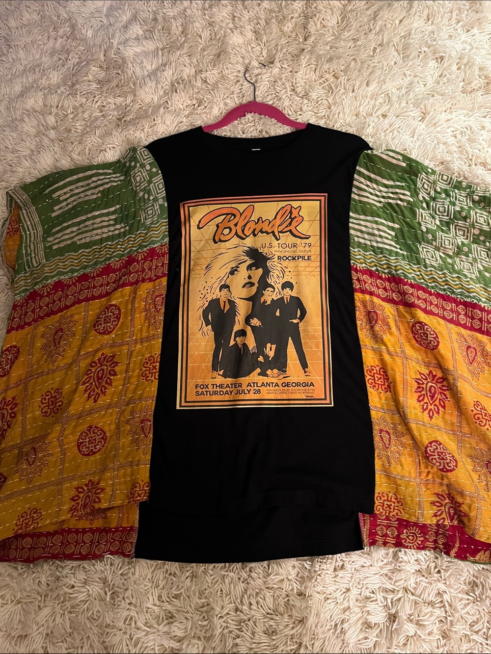 Blondie 1979 upcycle with Orange Graphic one size and BEAUTIFUL